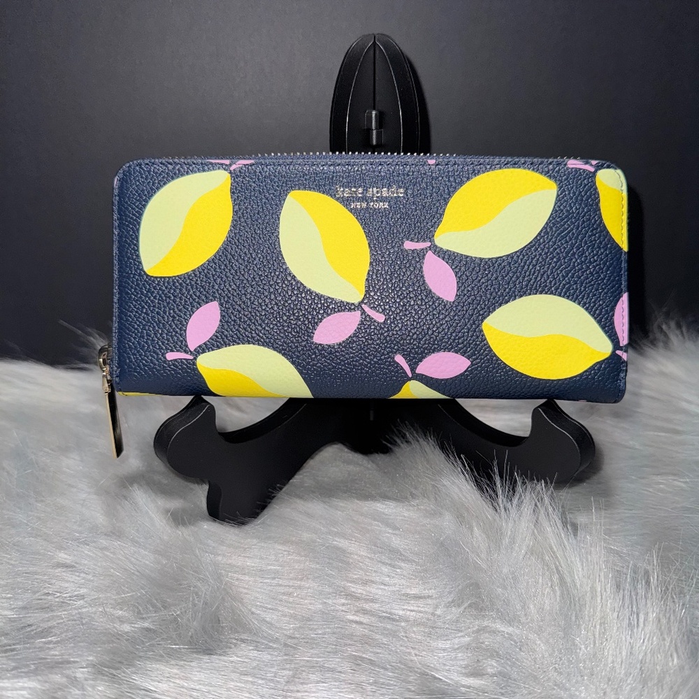 Kate Spade Blue Multi Margaux Lemons Wallet